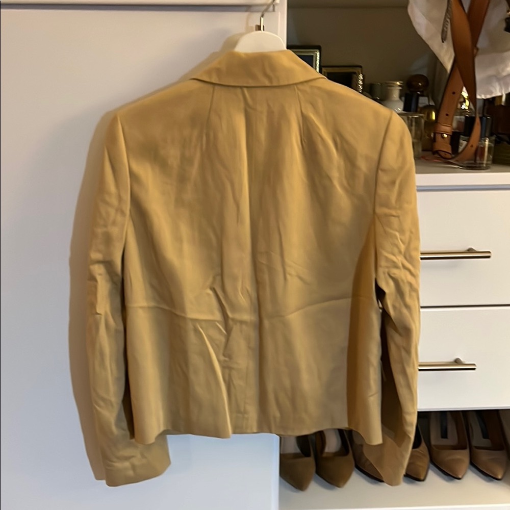 Soft Yellow/ Tan Double-Breasted Jacket - image 4